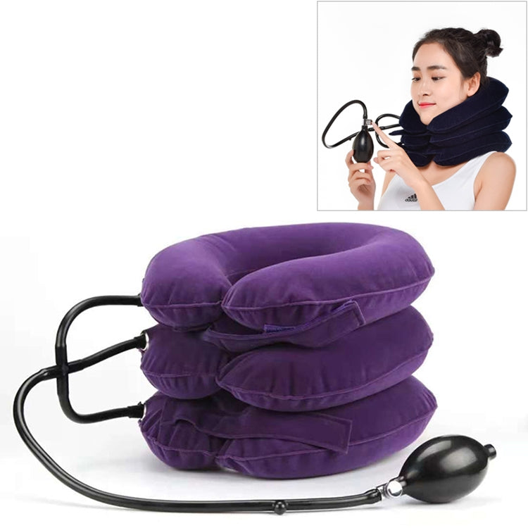 Household Full Cashmere Cervical Traction Instrument Neck Protection Inflatable Cervical Spine Massage Instrument, Full Cashmere (Purple), Full Cashmere (Rose Red), Full Cashmere (Black), Full Cashmere (Coffee), Full Cashmere (Grey), Full Cashmere (Blue)