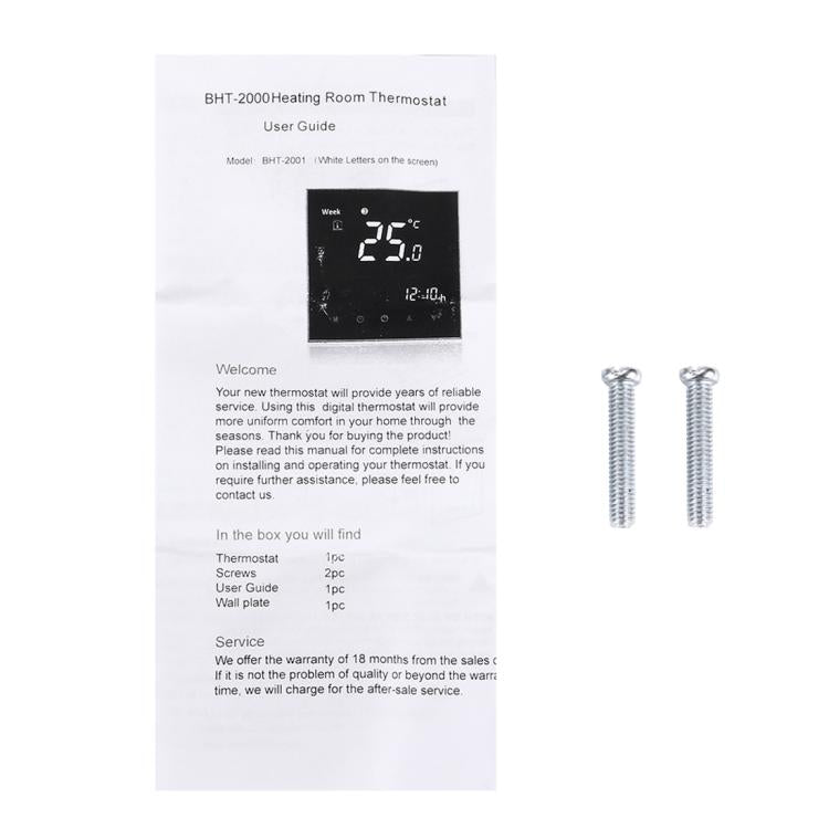 BAC-2000 Central Air Conditioning Type Touch LCD Digital 2-pipe Fan Coil Unit Room Thermostat, Display Fan Speed / Clock / Temperature  / Time / Week / Heat etc.