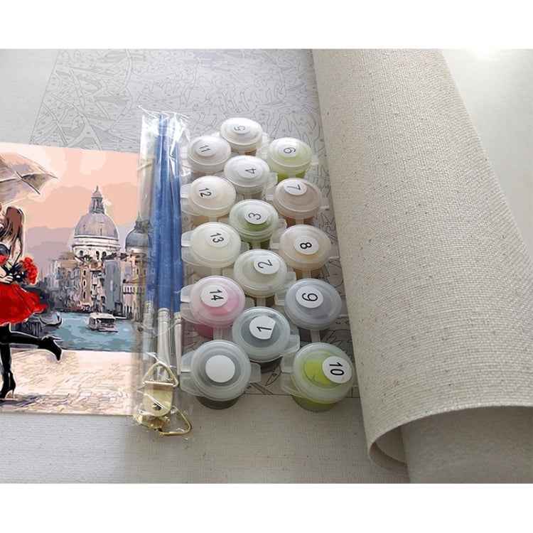 DIY Creative Paint By Numbers Oil Painting Kiss Lovers Art Painting without Framework, Size: 40*50 cm, Kiss Lovers Art Painting