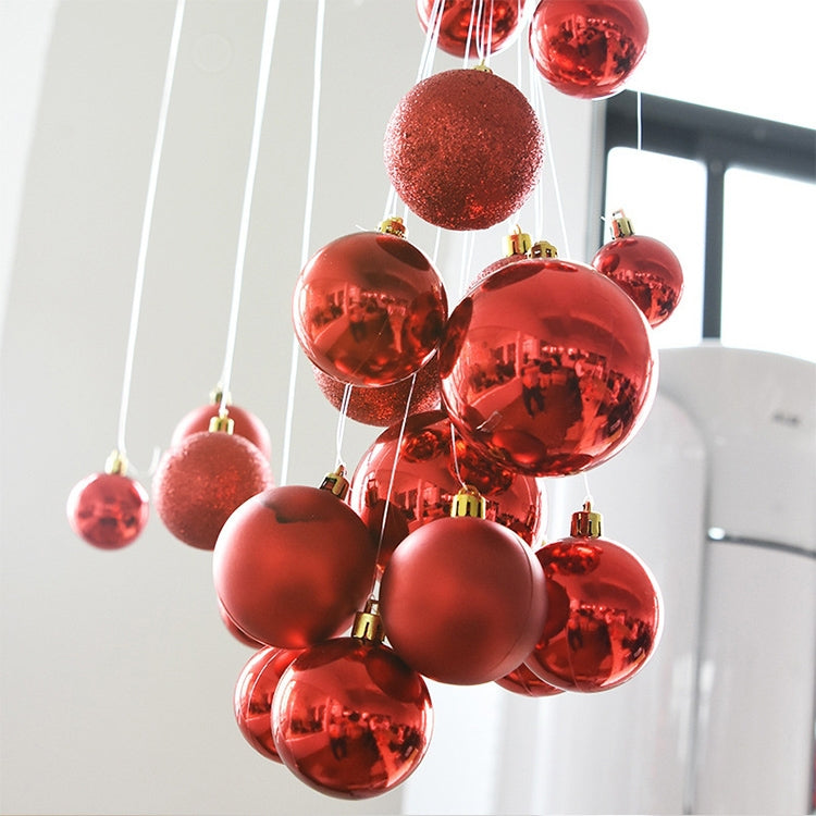 24 PCS 8cm Plating Plastic Christmas Tree Decorations Hanging String Ball, Random Color Delivery, Diameter: 8cm