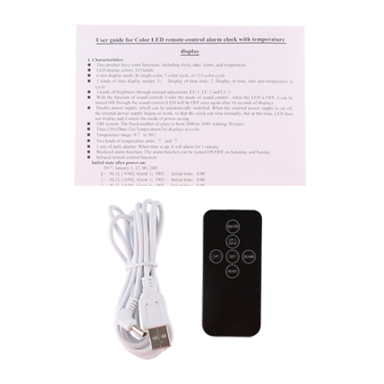 Modern 3D LED Sound Control Colorful Digital Alarm Clock Adjust Brightness Electronic Wall Glowing Hanging Clock with Remote Control
