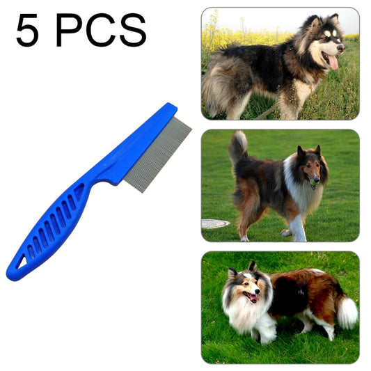 5 PCS Pet Cats Dogs Supplies Combs Fine Toothed Stainless Steel Needle Fleas Removal Combs, Length: 18.5cm, Length: 18.5cm, Blue, Length: 18.5cm, White