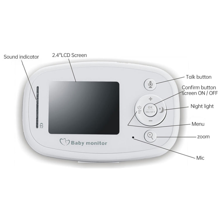 BM-SP820 2.4 inch LCD 2.4GHz Wireless Surveillance Camera Baby Monitor with 7-IR LED Night Vision, Two Way Voice Talk