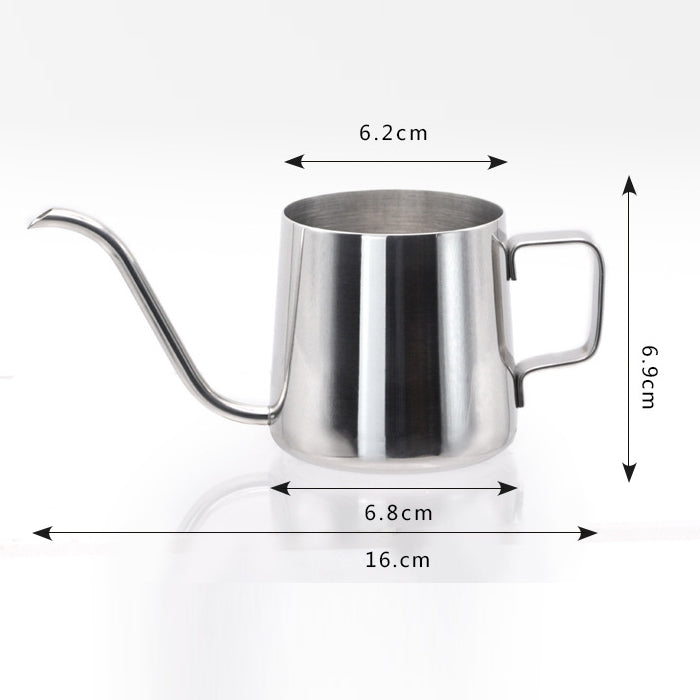 Long Narrow Spout 304 Stainless Steel Hand Drip Coffee Pot with Hanging Ear, 250ML