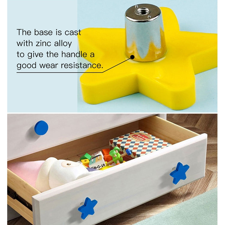 Little Yellow Star Pattern Shockproof Modern Cartoon Children Drawer Cabinet Handle, Little Yellow Star