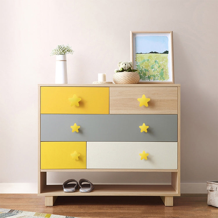Little Yellow Star Pattern Shockproof Modern Cartoon Children Drawer Cabinet Handle, Little Yellow Star