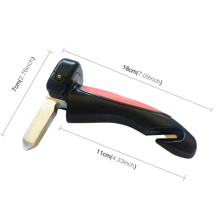 Car Cane Handle Portable Mobility Aid Flashlight Belt Cutter Glass Breaker Emergency Escape Tools, 566