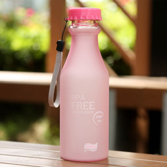 550ml Frost Leak-proof Plastic Portable Soda Bottle Sealed Simple Student Handy Beverage Bottle, 550ml