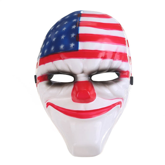 Halloween Mask PVC Halloween Festival Party Mask, US Flag Pattern, Clown Pattern, Red Brain Pattern, Old Man Pattern