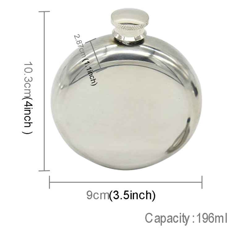 140mL(5oz) Men Mirror Handy Hip Flask Stainless Steel Portable Round Jug (With Small Funnel)(Silver)
