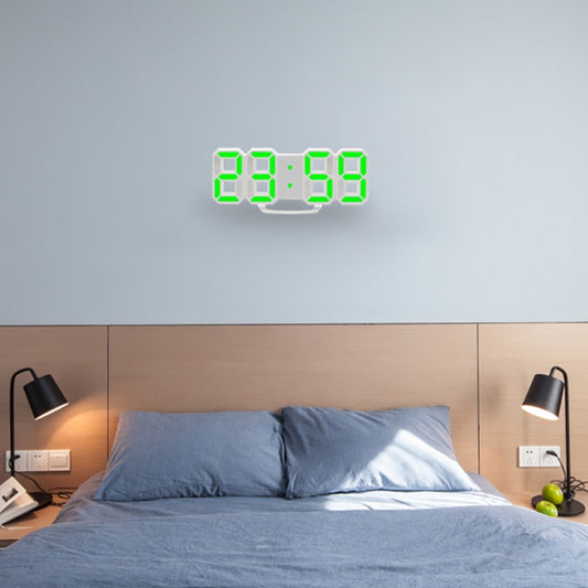Multi-Function Large 3D LED Digital Wall Alarm Clock with Snooze Function, 12/24 Hours Display for Home, Kitchen, Office, DC 5V, CE Certificated, White Body Green Characters, White Body Blue Characters, White Body Red Characters������������������������...