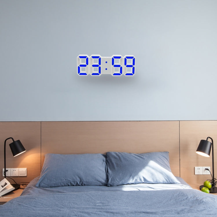 Multi-Function Large 3D LED Digital Wall Alarm Clock with Snooze Function, 12/24 Hours Display for Home, Kitchen, Office, DC 5V, CE Certificated, White Body Green Characters, White Body Blue Characters, White Body Red Characters������������������������...