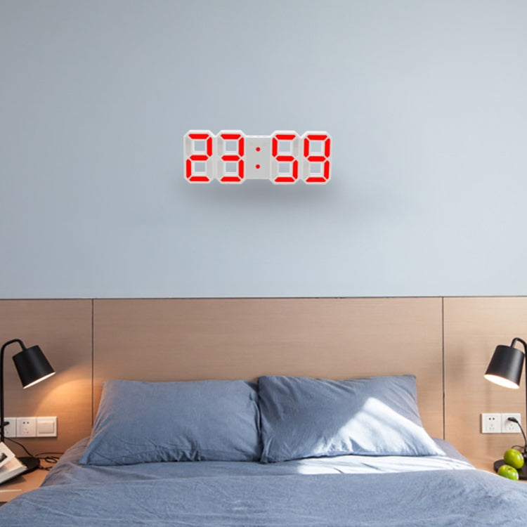 Multi-Function Large 3D LED Digital Wall Alarm Clock with Snooze Function, 12/24 Hours Display for Home, Kitchen, Office, DC 5V, CE Certificated, White Body Green Characters, White Body Blue Characters, White Body Red Characters������������������������...