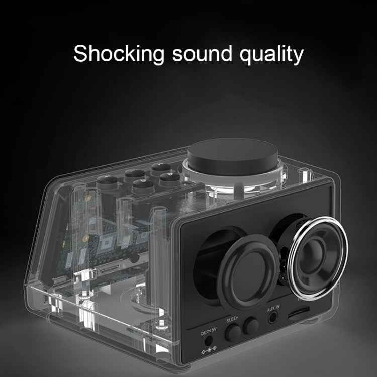 K11 Bluetooth Alarm Clock Speaker Creative Digital Music Clock Display Radio with Dual USB Interface, Support U Disk / TF Card / FM / AUX, US Plug