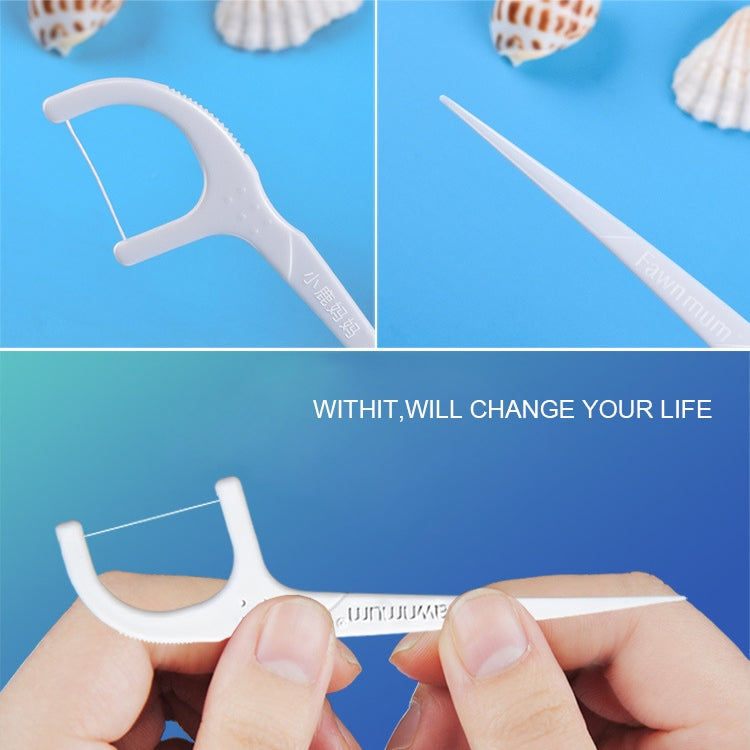 Fawnmum Ultra-fine Safety Flat Dental Floss Rod Arch Pick Toothpick Thread Portable Dental Floss Bag