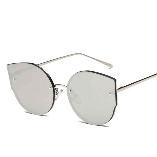 Rimless Flat Lenses Metal Frame UV400 Sunglasses for Women, HC2057A, HC2057B, HC2057C, HC2057D, HC2057E, HC2057F
