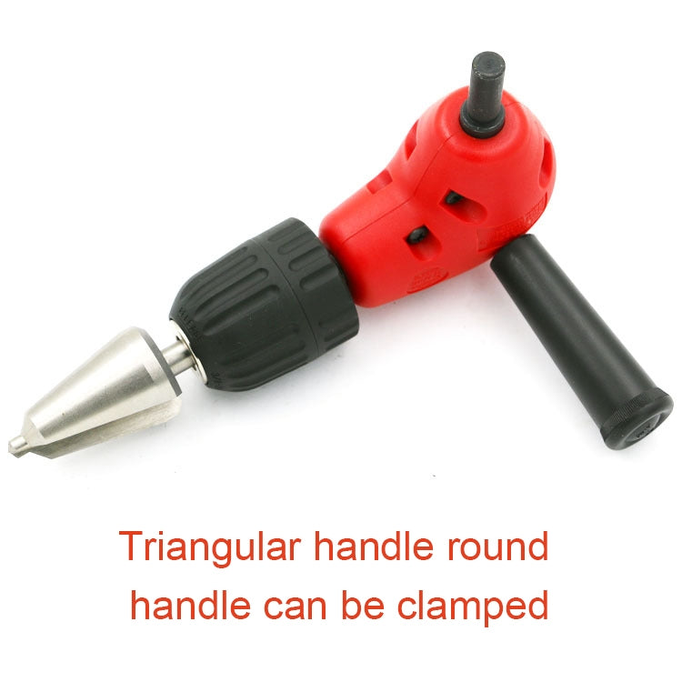 Adjustable Switching Head Right Angle Drill Gripping with Triangular Handle, Circular Handle and Hex Shank, Circular Handle and Hex Shank