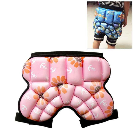 Children Outdoor Sports Roller Skating Protective Gear Hip Butt Padded Shorts Pants, Anti-fall Pants (Blue), Anti-fall Pants (Pink)