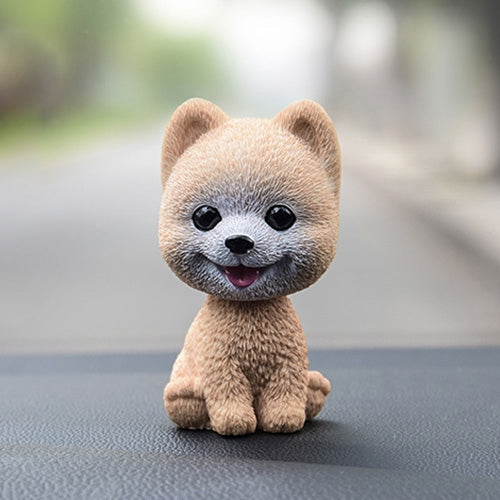 Shaking Head Dog Car Ornaments Resins Lovely Cartoon Dog New Year Gifts with Double-sided Adhesive Tape
