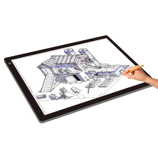 A2 Size 23W 12V  LED Three Level of Brightness Dimmable Acrylic Copy Boards for Anime Sketch Drawing Sketchpad, with Power Adapter, A2 with Power Adapter