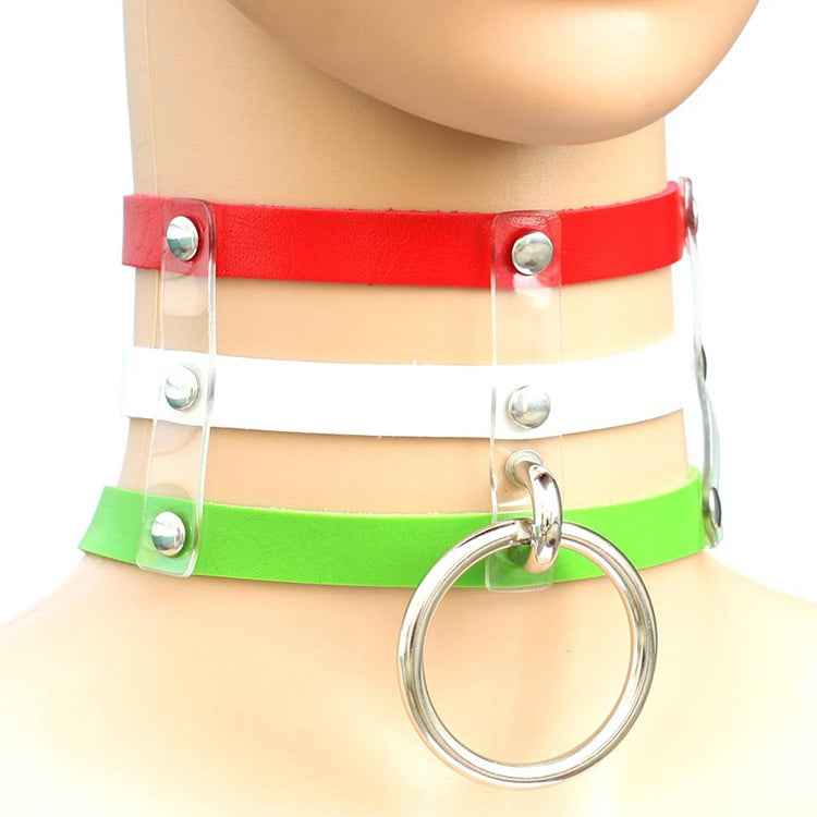 Harajuku Fashion Punk Gothic Rivets Collar Hand 3-rows Caged Leather Collar Necklace