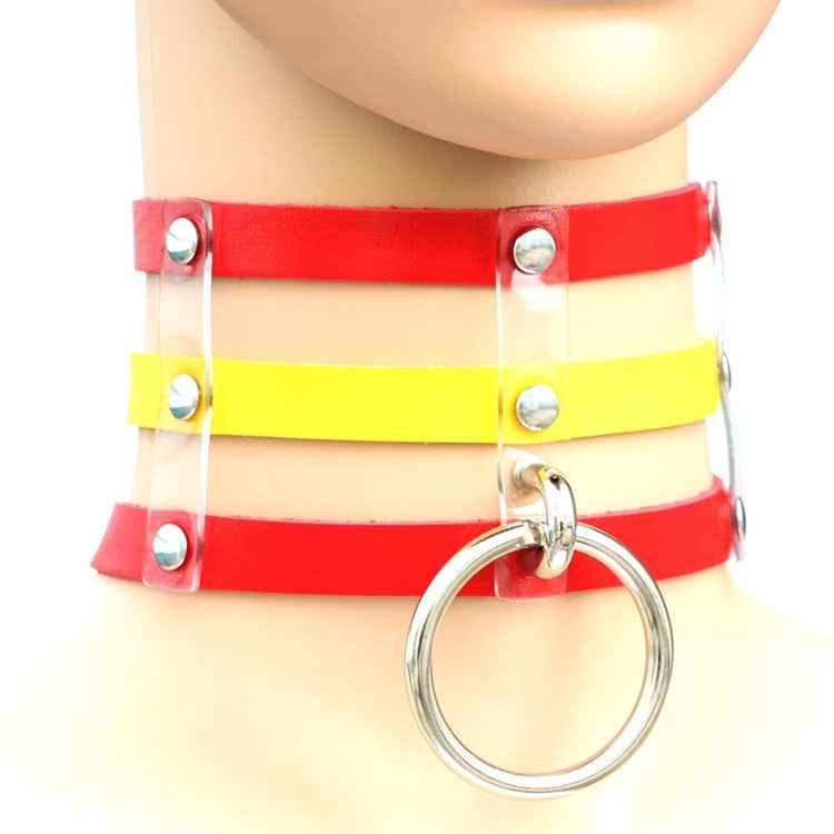 Harajuku Fashion Punk Gothic Rivets Collar Hand 3-rows Caged Leather Collar Necklace