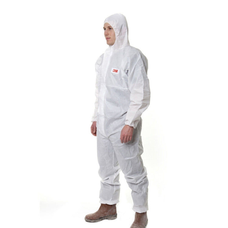 3M 4515 One-piece White Anti-static Anti-chemical Dustproof Sandblasting Suit with Cap, Size: M, 3M M