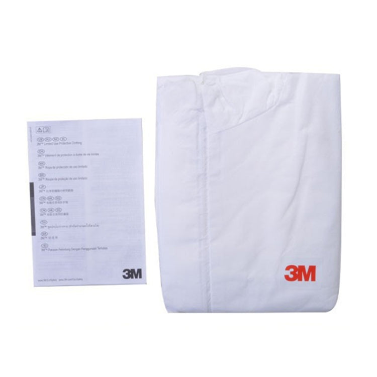 3M 4515 One-piece White Anti-static Anti-chemical Dustproof Sandblasting Suit with Cap, Size: M, 3M M