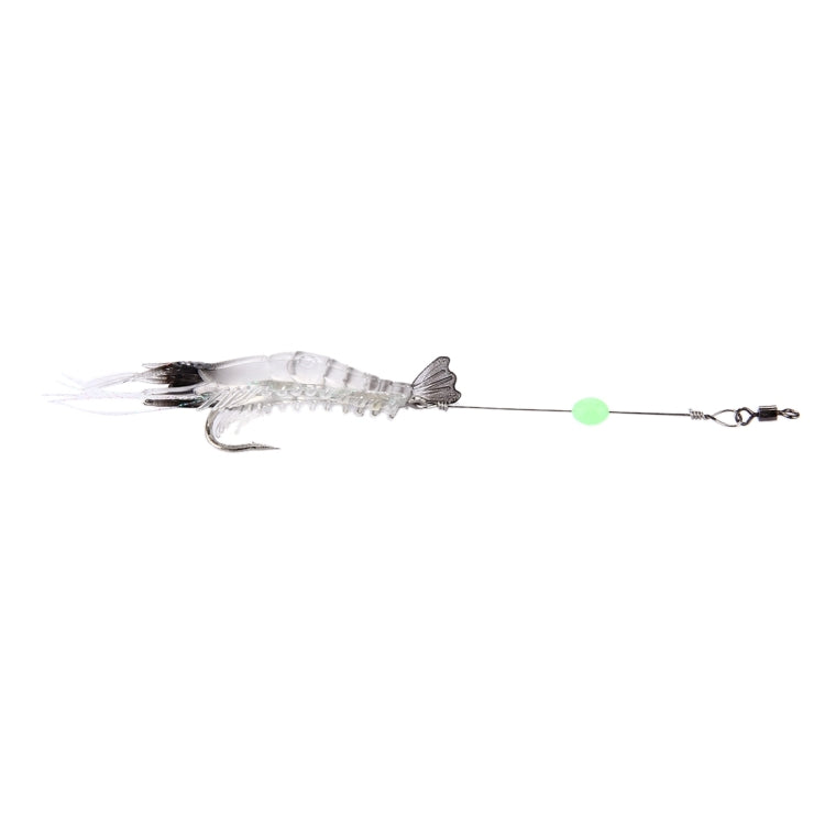 Luminous Shrimp Shape Fishing Lures Artificial Fishing Bait with Hook, Length: 7cm, White Black