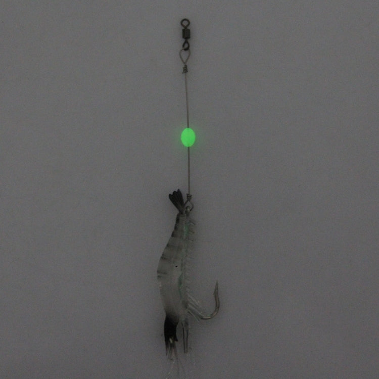 Luminous Shrimp Shape Fishing Lures Artificial Fishing Bait with Hook, Length: 7cm, White Black