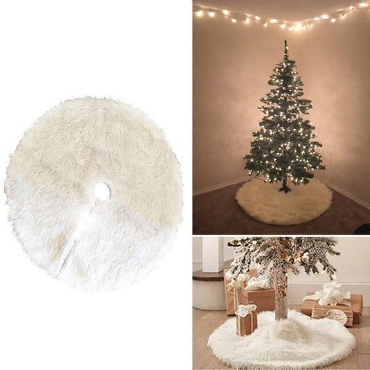 Christmas Tree Plush Skirt White Round Ornament Decoration, Diameter: 78cm, 78cm