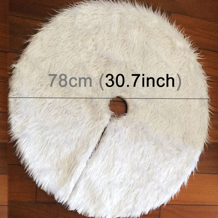 Christmas Tree Plush Skirt White Round Ornament Decoration, Diameter: 78cm, 78cm