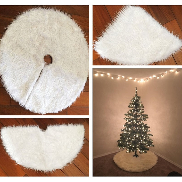 Christmas Tree Plush Skirt White Round Ornament Decoration, Diameter: 78cm, 78cm