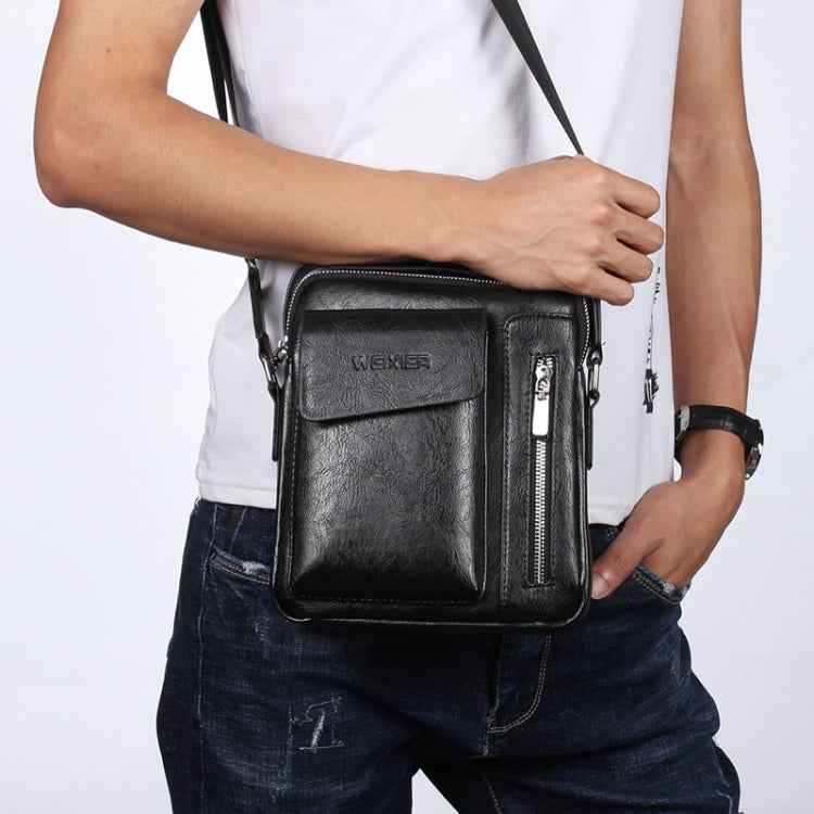 WEIXIER Universal Fashion Casual Men Shoulder Messenger Bag Handbag, Size: L (24cm x 20cm x 6cm)