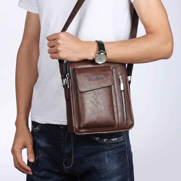 WEIXIER Universal Fashion Casual Men Shoulder Messenger Bag Handbag, Size: L (24cm x 20cm x 6cm)