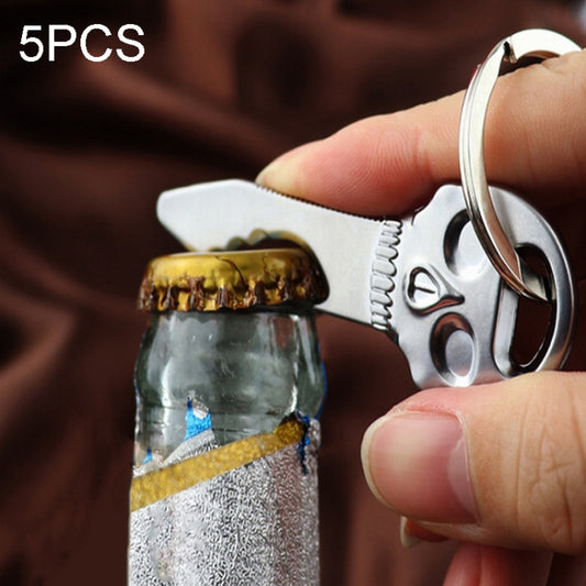 5 PCS Multi-function Skull Bottle Opener Key Chain Car Key Pendant, Size: 6.8x2.8cm, Skull shape