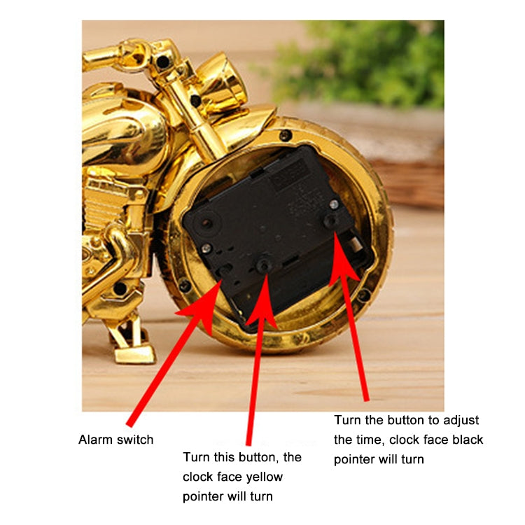 Cartoon Motorcycle Alarm Clock Bedroom Plastic Pointer Alarm Clock, Size: 23*13*6cm