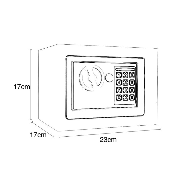 Caja de seguridad electrónica mini para el hogar 17E, caja de seguridad para armario de pared sin función de monedas