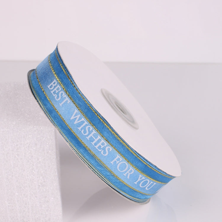 English Letter Colored Printed Ribbons Phnom Penh Gift Bouquet Ribbons Bowknot Flowers Packaging Ribands , Size: 45m x 2.5cm, Phnom Penh