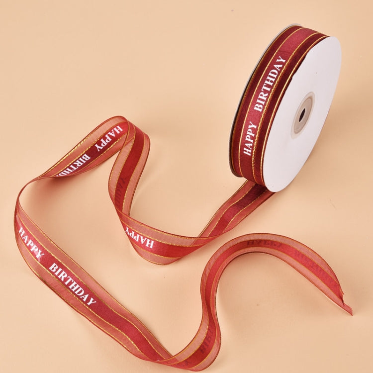 English Letter Colored Printed Ribbons Phnom Penh Gift Bouquet Ribbons Bowknot Flowers Packaging Ribands , Size: 45m x 2.5cm, Phnom Penh