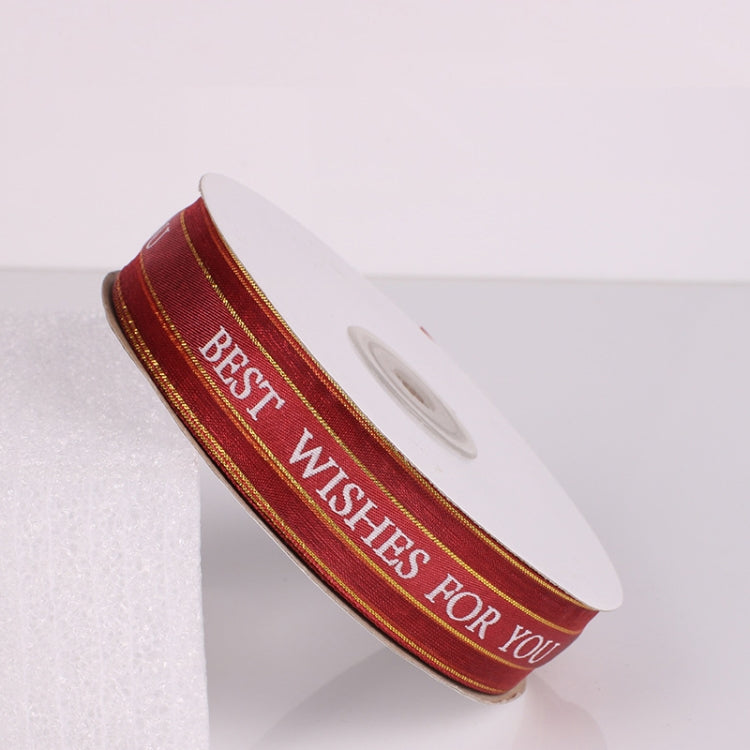 English Letter Colored Printed Ribbons Phnom Penh Gift Bouquet Ribbons Bowknot Flowers Packaging Ribands , Size: 45m x 2.5cm