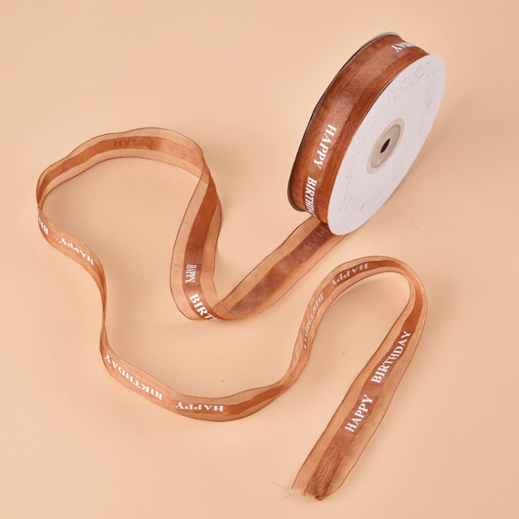 English Letter Colored Printed Ribbons Gift Bouquet Ribbons Bowknot Flowers Packaging Ribands , Size: 45m x 2.5cm, Color Satin Ribbons 4