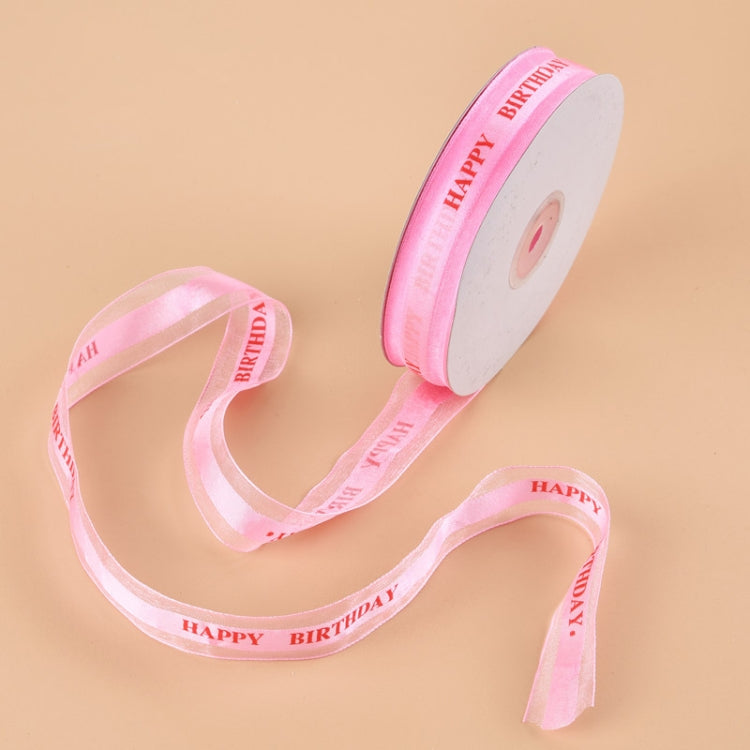 English Letter Colored Printed Ribbons Gift Bouquet Ribbons Bowknot Flowers Packaging Ribands , Size: 45m x 2.5cm, Color Satin Ribbons 4