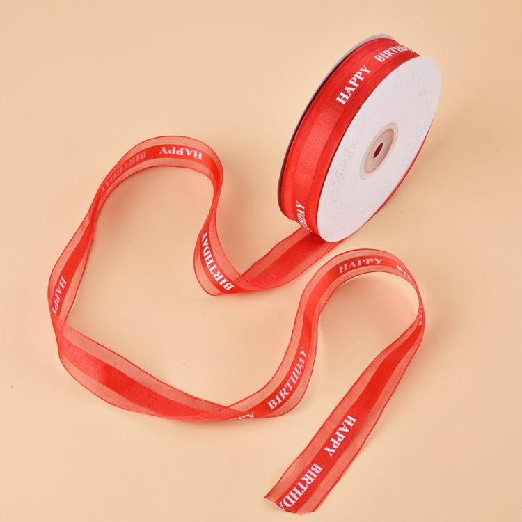 English Letter Colored Printed Ribbons Gift Bouquet Ribbons Bowknot Flowers Packaging Ribands , Size: 45m x 2.5cm, Color Satin Ribbons 4