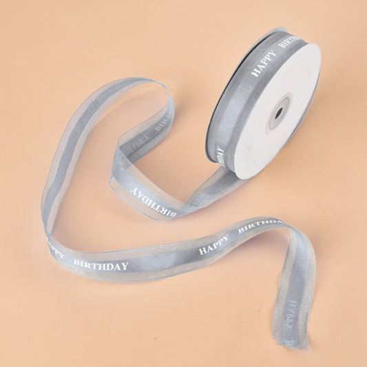 English Letter Colored Printed Ribbons Gift Bouquet Ribbons Bowknot Flowers Packaging Ribands , Size: 45m x 2.5cm