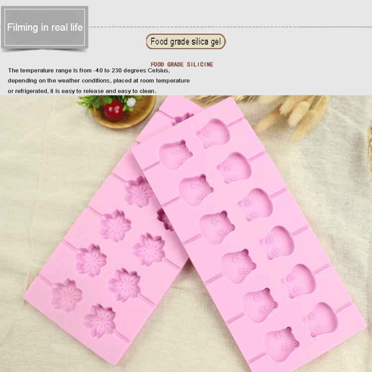 12-Capacity DIY Silicone Chocolate Molds(Lollipop Shape)