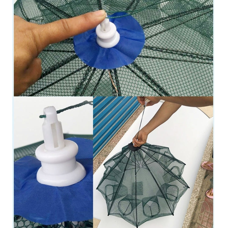 8 Holes Automatic Foldable Fishing Net Nylon Shrimp Crab Minnow Trap Fish Cast Net Fishing Tackle, 8 Holes