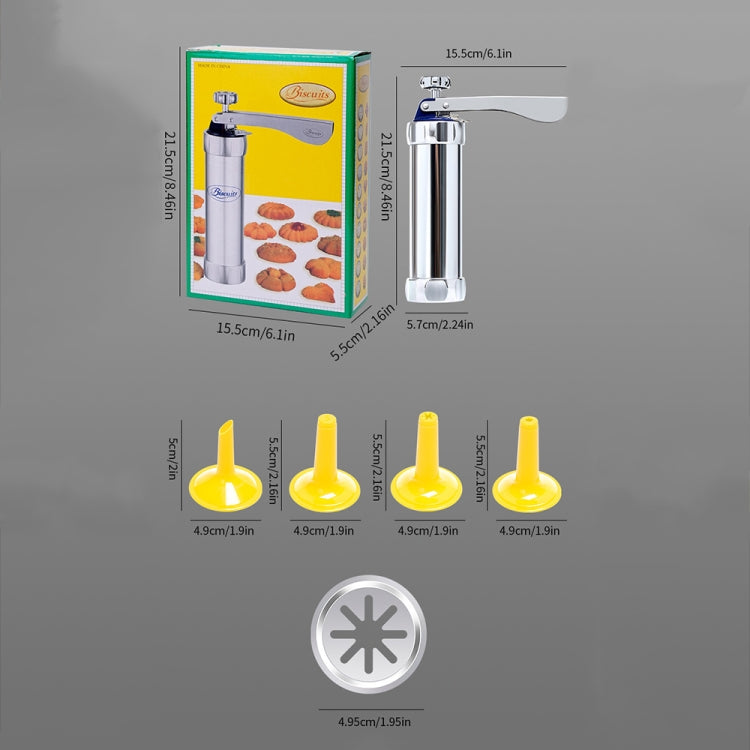 Multifunctional  Household Cookie Biscuit Machine Tool Mold Decorating Mounted DIY Baking with 20 Moulds & 4 Nozzles, Multi-function silver, Multi-function Green