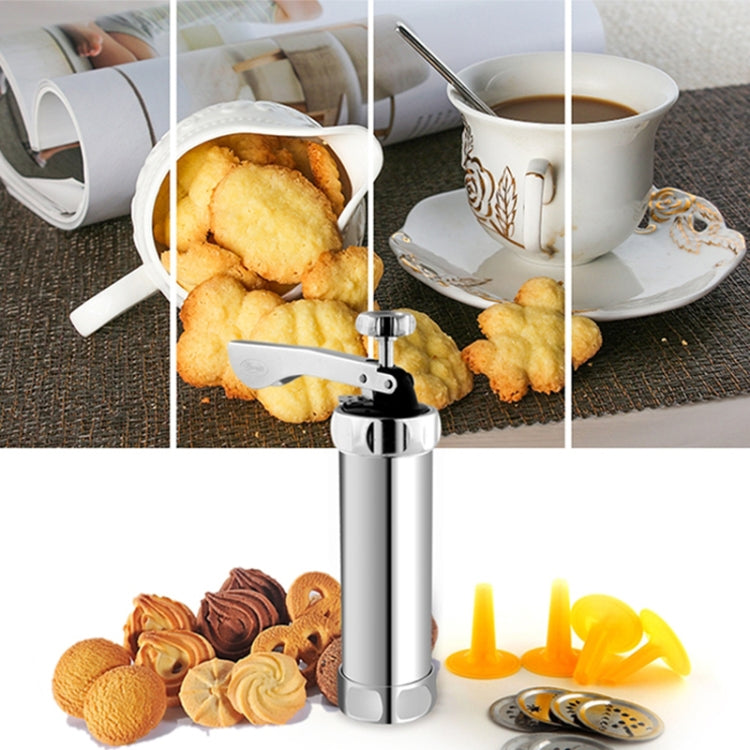 Multifunctional  Household Cookie Biscuit Machine Tool Mold Decorating Mounted DIY Baking with 20 Moulds & 4 Nozzles, Multi-function silver, Multi-function Green