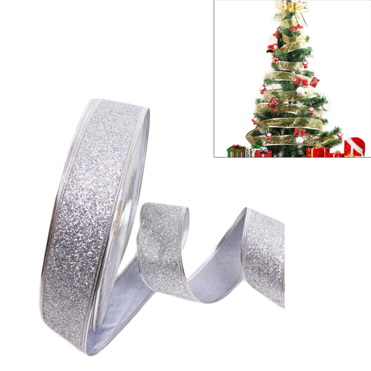 2m Christmas Party Decoration Glitter Powder Christmas Tree Decoration Ribbon